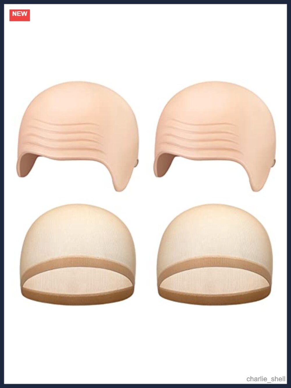 4 Halloween Bald Caps Adult Costume Cosplay Wig Head Cover Latex Props Stretch